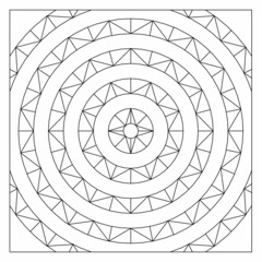 Fototapeta premium Halos image of various sizes enlarged decorated with line motifs. Easy coloring page suitable for digital detox. EPS8 #486