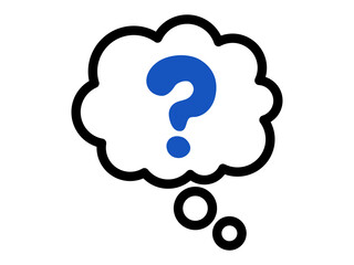 はてなマークの入った雲吹き出し