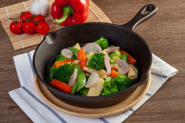 Stir Fried Mixed Vegetables in a pan
