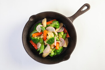 Stir Fried Mixed Vegetables in a pan