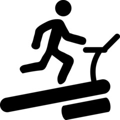 Man on treadmill Icon vector illustration on white background..eps