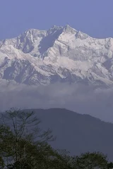 Foto op Plexiglas Kangchenjunga majestueuze berg kangchenjunga bereik van lepcha jagat in de buurt van darjeeling hill station in west-bengalen, india