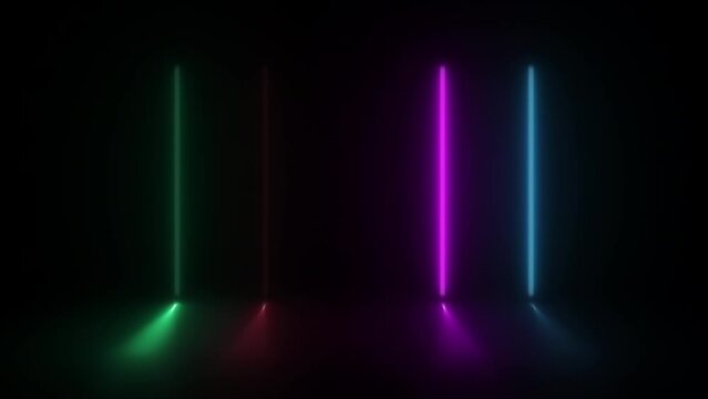 Concept 41-N1 Animated abstract neon light with led light effect and flickering pattern.