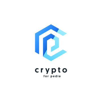 crypto icon geometric element logo vector