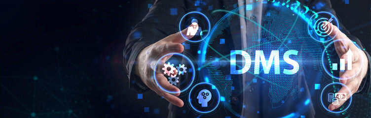 Document management DMS System Digital rights management. Business, Technology, Internet and network concept.