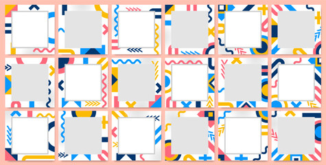 Abstract shape instagram post collection vector 