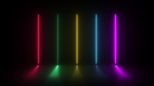 Concept 42-N1 Animated abstract neon light with led light effect and flickering pattern.