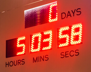 Digital clock with countdown display. Concept
