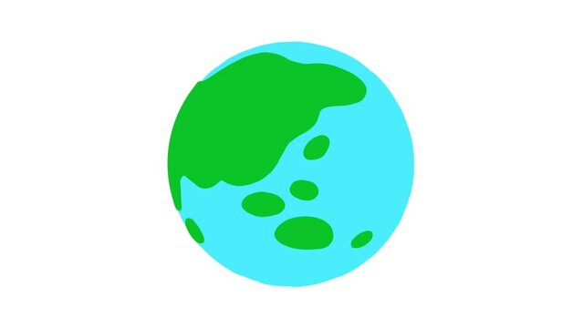 手描きアニメ風の地球
