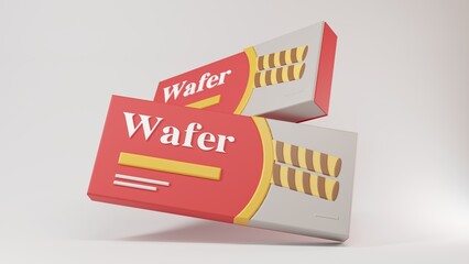 Chocolate snack mockup Packages design on a white background. 3d Rendering