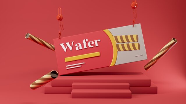 3D style chocolate snack illustration on stage isolated