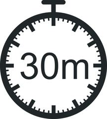 30-minute timer clock icon vector 