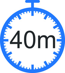 40 minute timer icon, Timer symbol vector 