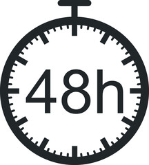 48 hour timer icon, hours symbol vector
