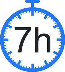 7 hour timer icon, hour icon vector