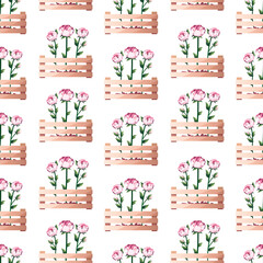 Seamless pattern with peonies. Perfect for product design, wallpaper, scrapbooking, textile, wrapping paper.