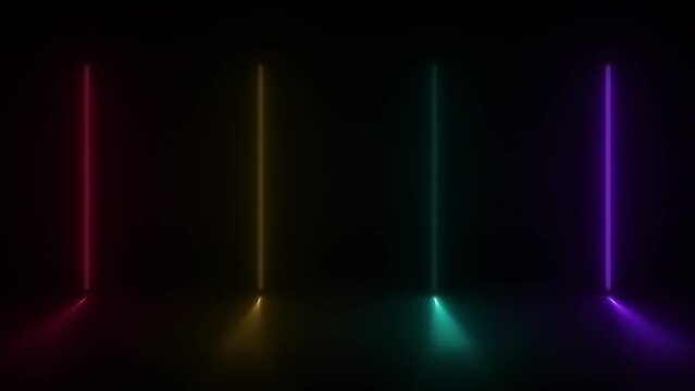 Concept 45-N1 Animated abstract neon light with led light effect and flickering pattern.