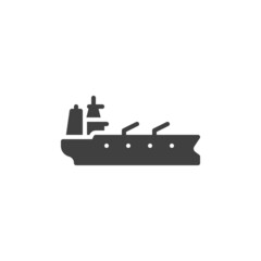 Oil tanker ship vector icon