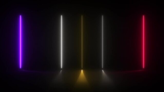 Concept 55-N1 Animated abstract neon light with led light effect and flickering pattern.