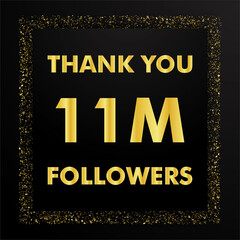 Thank you followers people, 11M online social groups, number of subscribers in social networks, the anniversary vector illustration set. My followers logo, followers achievement symbol design.