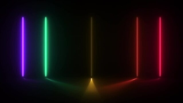Concept 56-N1 Animated abstract neon light with led light effect and flickering pattern.