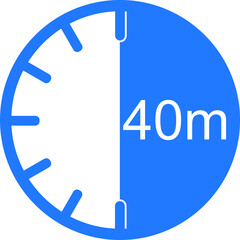 40 minute timer icon, timer symbol vector