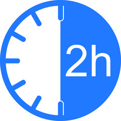 Obraz premium 2 hour timer icon, clock symbol vector