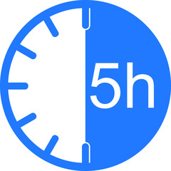 5 hour timer icon, clock icon vector