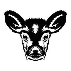 Tufted deer face vector illustration in decoratice style, perfect for tshirt style and mascot logo 