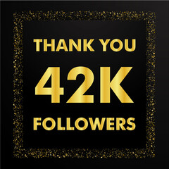 Thank you followers peoples, 42k online social group, number of subscribers in social networks, the anniversary vector illustration set. My followers logo, followers achievement symbol design.