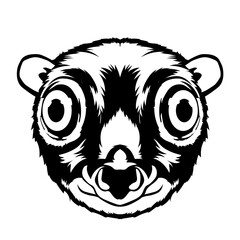 Colugo face vector iilustration in hand drawn style, perfect for tshirt and mascot design 