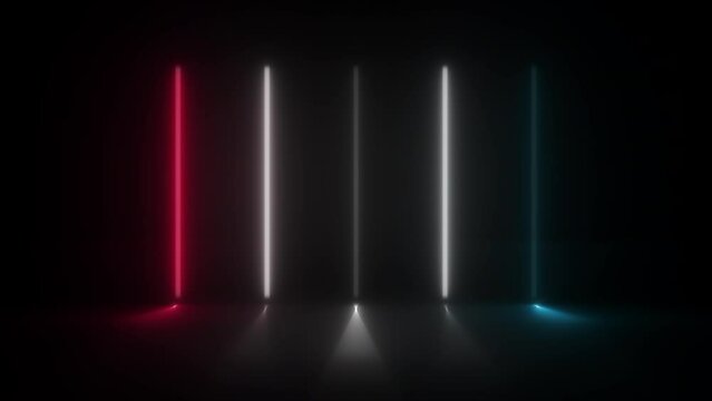 Concept 57-N1 Animated abstract neon light with led light effect and flickering pattern.