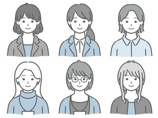 女性の上半身セット（仕事向きの服装）