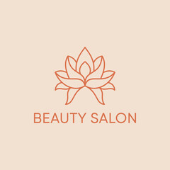 beauty salon and spa line art logo design