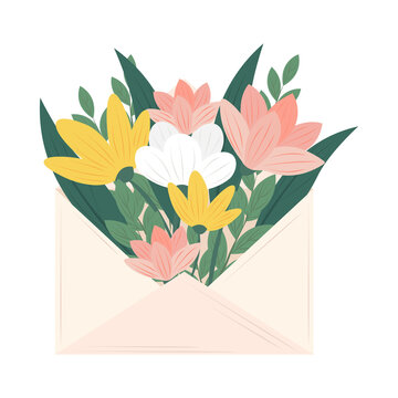 envelope with flowers