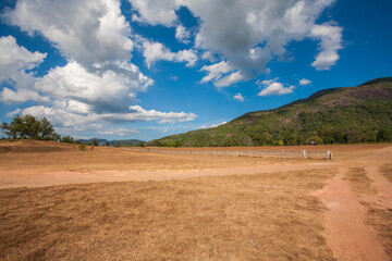 Fototapeta na wymiar Phu Khao Ya Mountain in Ranong Province, Thailand, is Mysteriously treeless, grassy hill popular for picnics and kite-flying with panoramic mountain vistas
