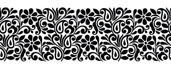 Vector paisley with floral border