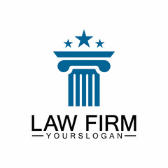 Law Firm Pillar Logo Template-Vector