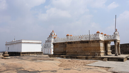 Fototapeta na wymiar View of Majjigana Basadi, Chandragiri Hill, Shravanbelagola, Karnataka, India