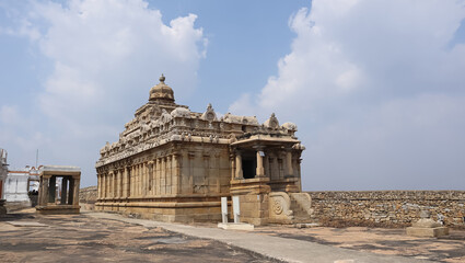 Beautiful temple complex of Chaavundaraya Basadi, Chandragiri Hill, Shravanbelagola, Karnataka, India