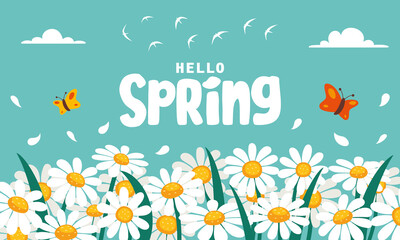 Fototapeta na wymiar Spring Season Design With Flowers