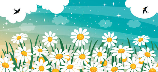 Fototapeta na wymiar Spring Season Design With Flowers