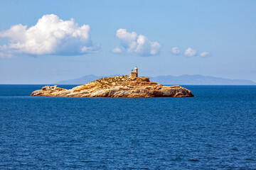 Scoglietto Lighthouse (Faro dello Scoglietto) is an active lighthouse located on the summit of a rocky islet in front of Portoferraio 