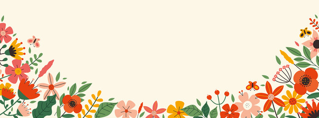 Concept Design With Colorful Flowers