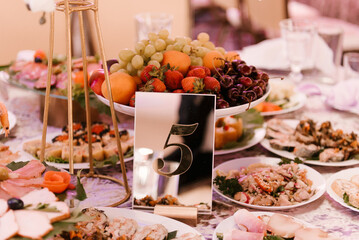 Event hall decor, wedding decor, table numbers