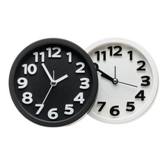 clock with an alarm clock on a white isolated background
