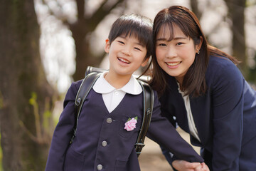 笑顔の親子