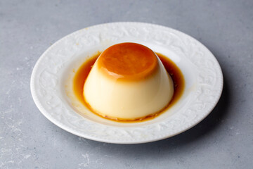 Cream caramel pudding with caramel
