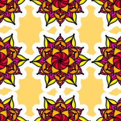 Mandala Flower Decorative Elements Vintage Oriental Pattern