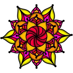 Mandala Flower Decorative Elements Vintage Oriental Pattern